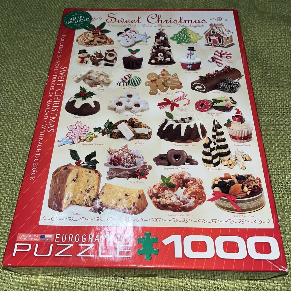 Eurographics 1000 Piece Puzzle "Sweet Christmas" Recipe Included Complete